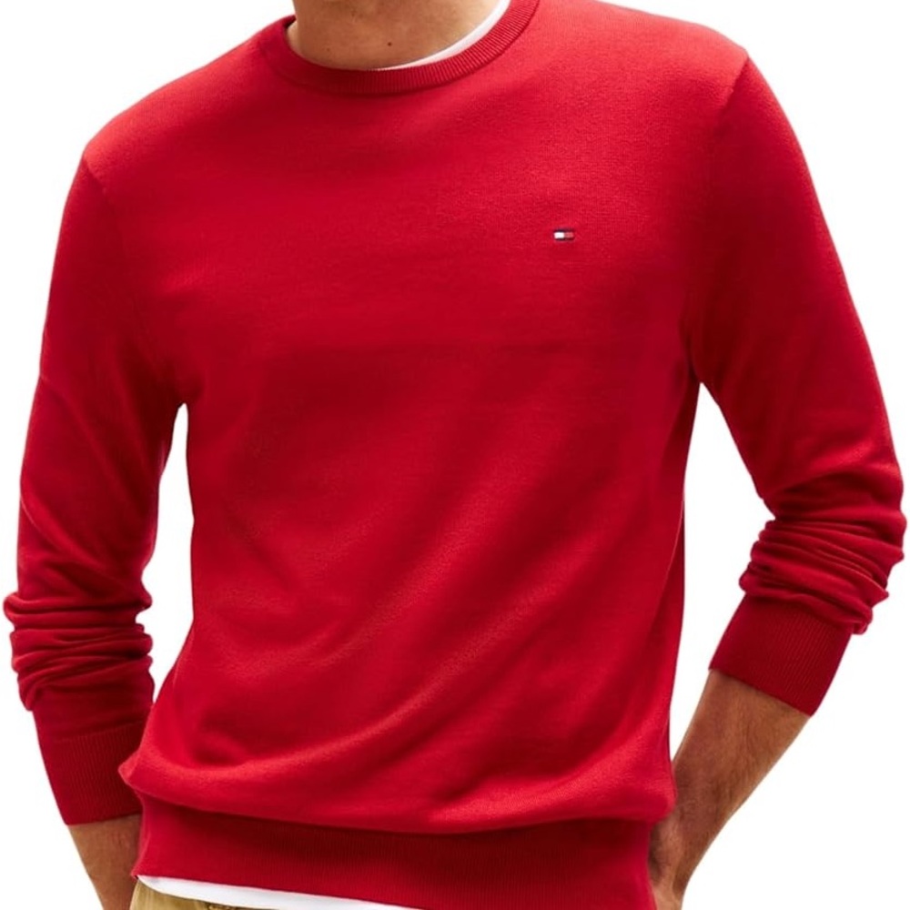 Tommy Hilfiger Boys Vibrant Red Crewneck Sweater 14/16